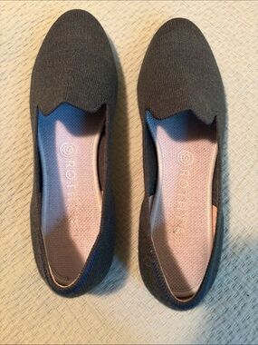 Rothy's merino dark green ivy Knit Slip-On Loafers with Pink Insole in 9.5
